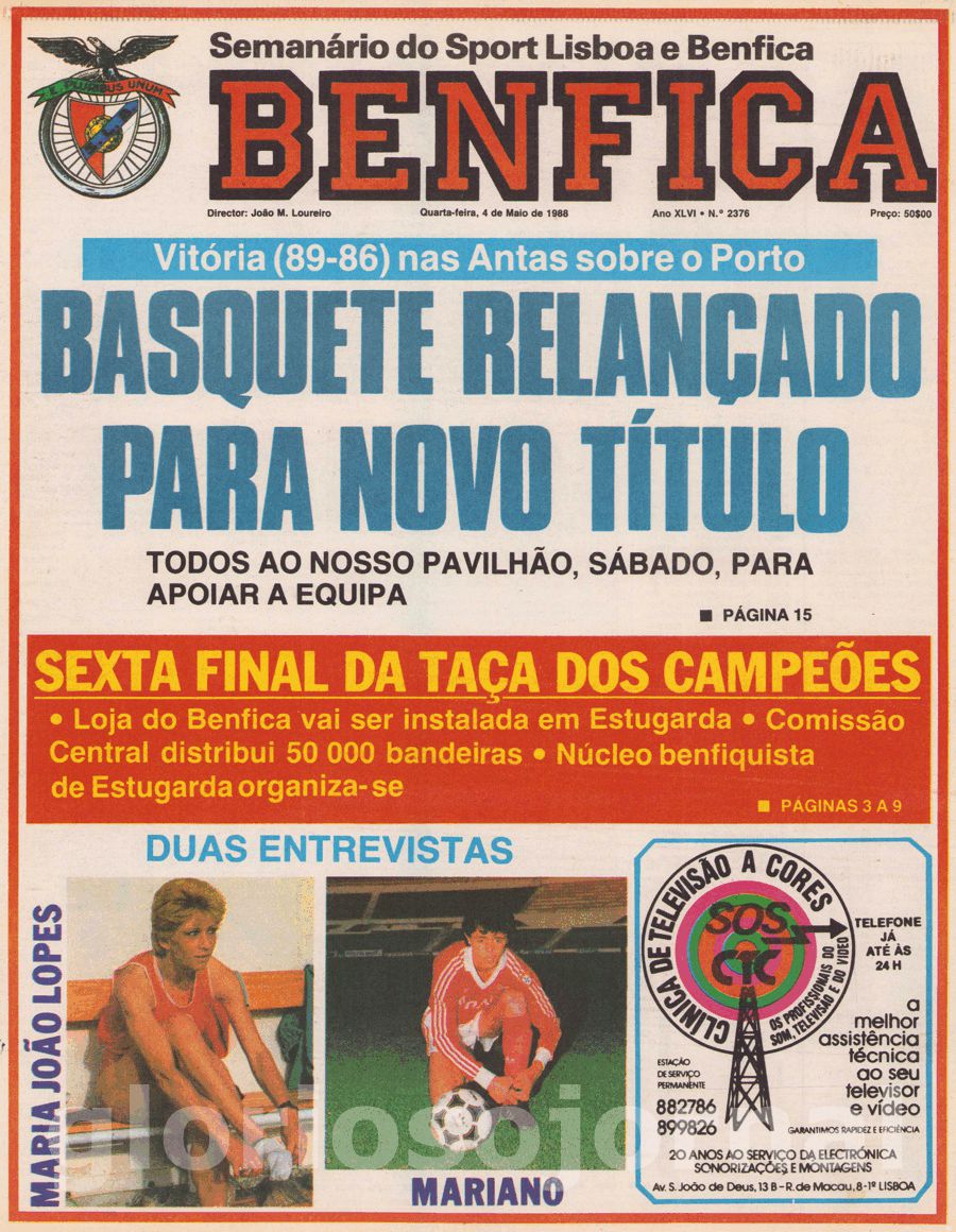 jornal o benfica 2376 1988-05-04